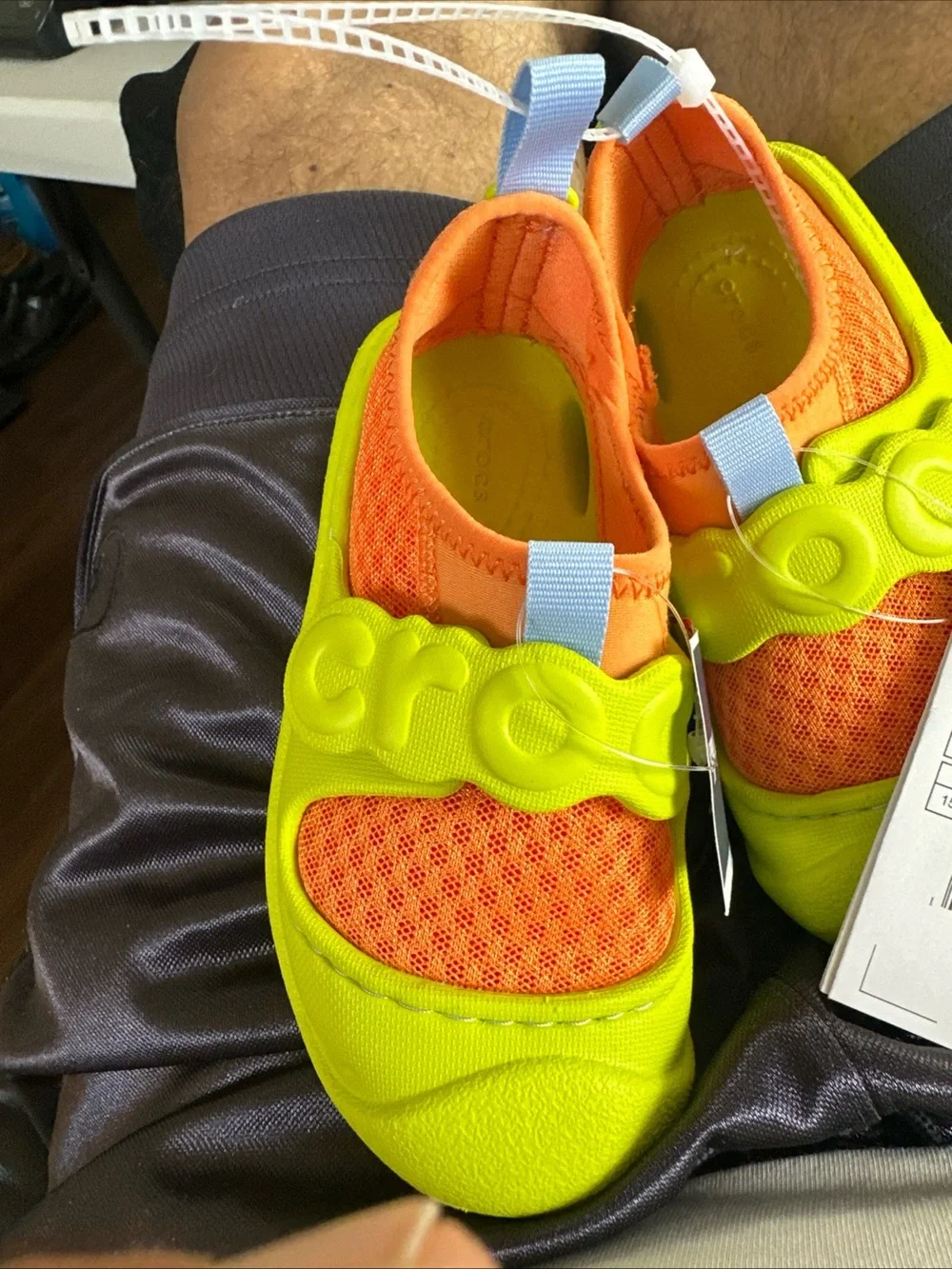 CROCS Swiftwater Splash Koi -water shoes Green/Orange Kids Size C9